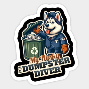 Husky Trashman Sticker